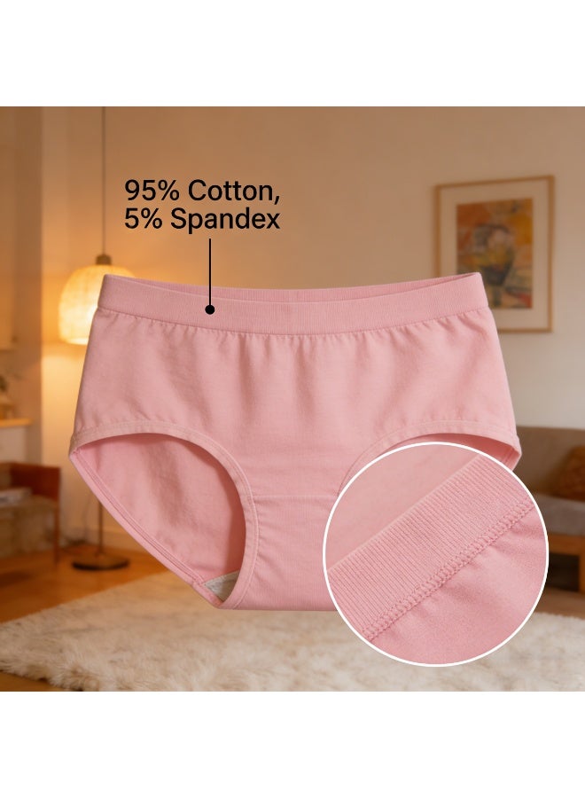 Cotton Underwear for Women, Cotton Stretch Briefs for Ladies Full Coverage, Breathable Cotton Panties for Women, Comfortable Ladies Knickers, L - Image 4